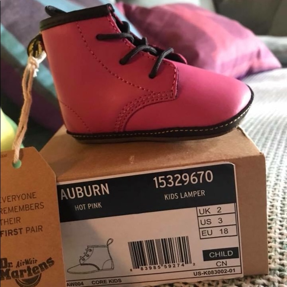 Infant pink dr marten soft sole boots new with box